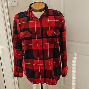 Ripzone Men's Flannel Buffalo Plaid Button-Down Long Sleeves Shirt XL Red/ Blue